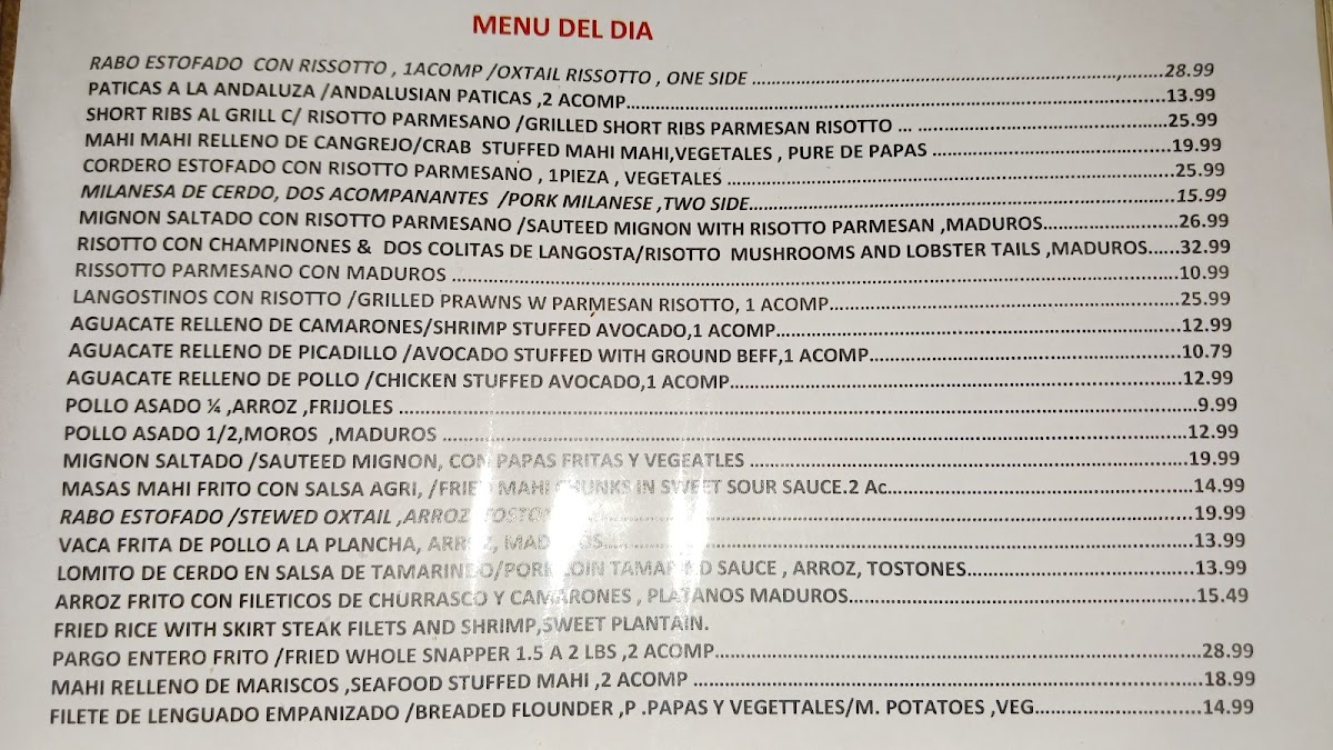 Islas Canarias Restaurant Menu - Image 2